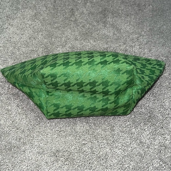 VTG Christian Dior 90’s Green Houndstooth Makeup Bag Cosmetic Case Pouch Clutch - Picture 8 of 10